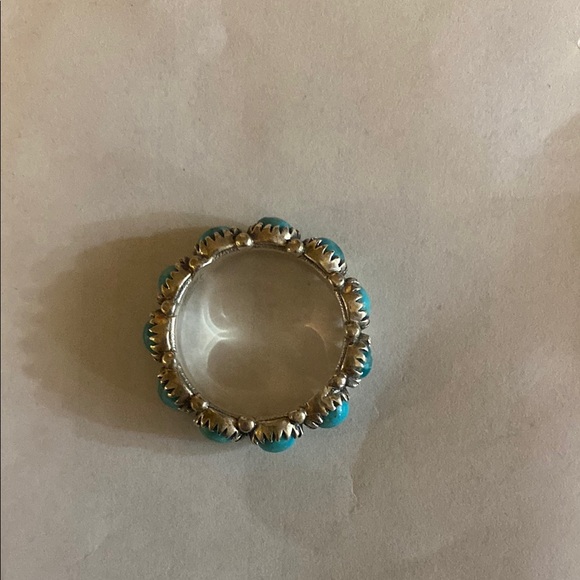 Silver and Turquoise Women's Ring size 10 - Picture 2 of 3